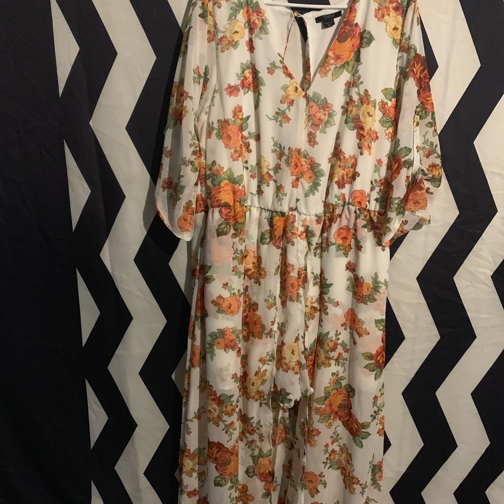 Floral quarter sleeve romper SZ 3X